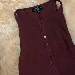 Topshop red sleeveless top